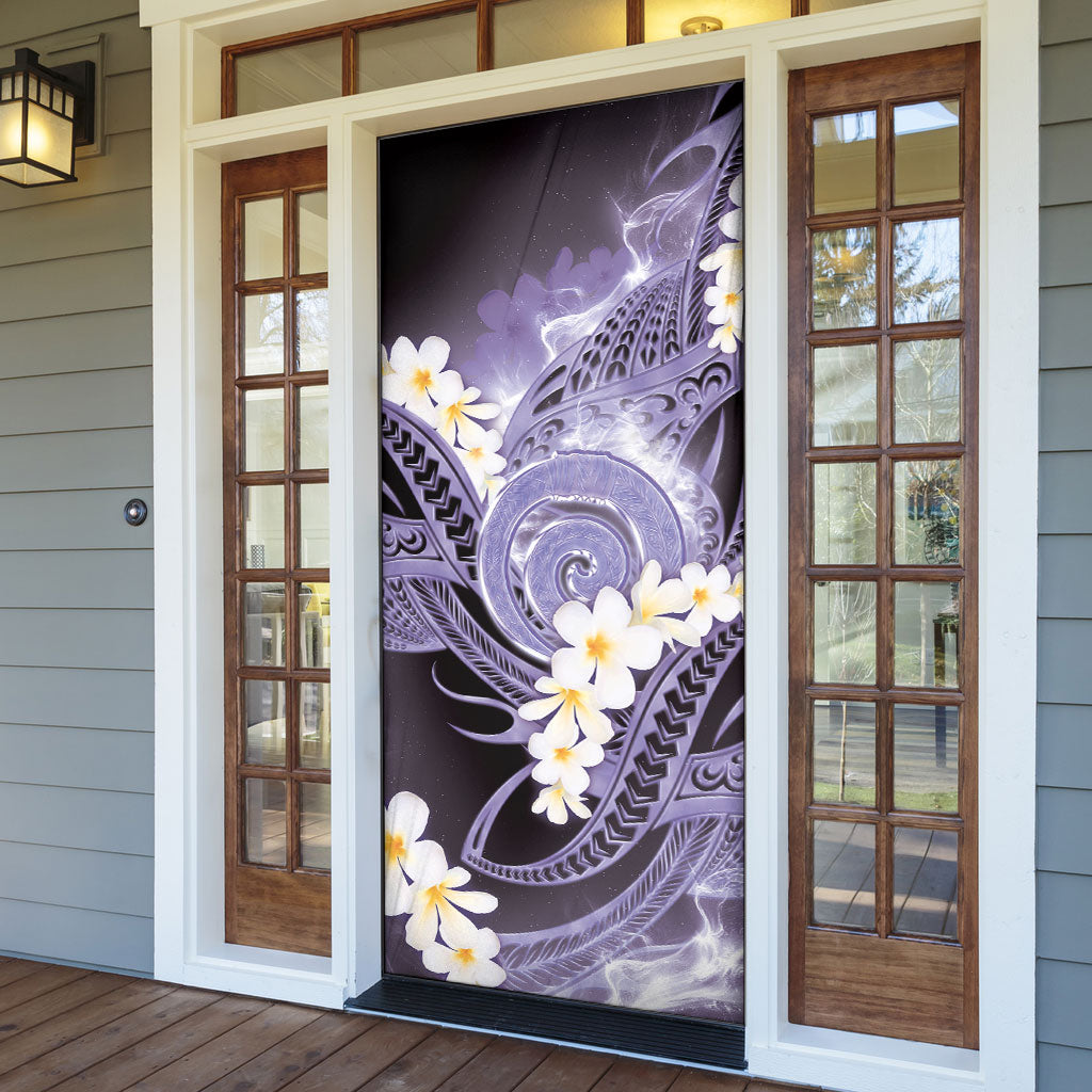 Piko Hawaiian Door Cover Purple Galaxy Spiral Plumeria Tribal Patterns DT05 - Polynesian Pride