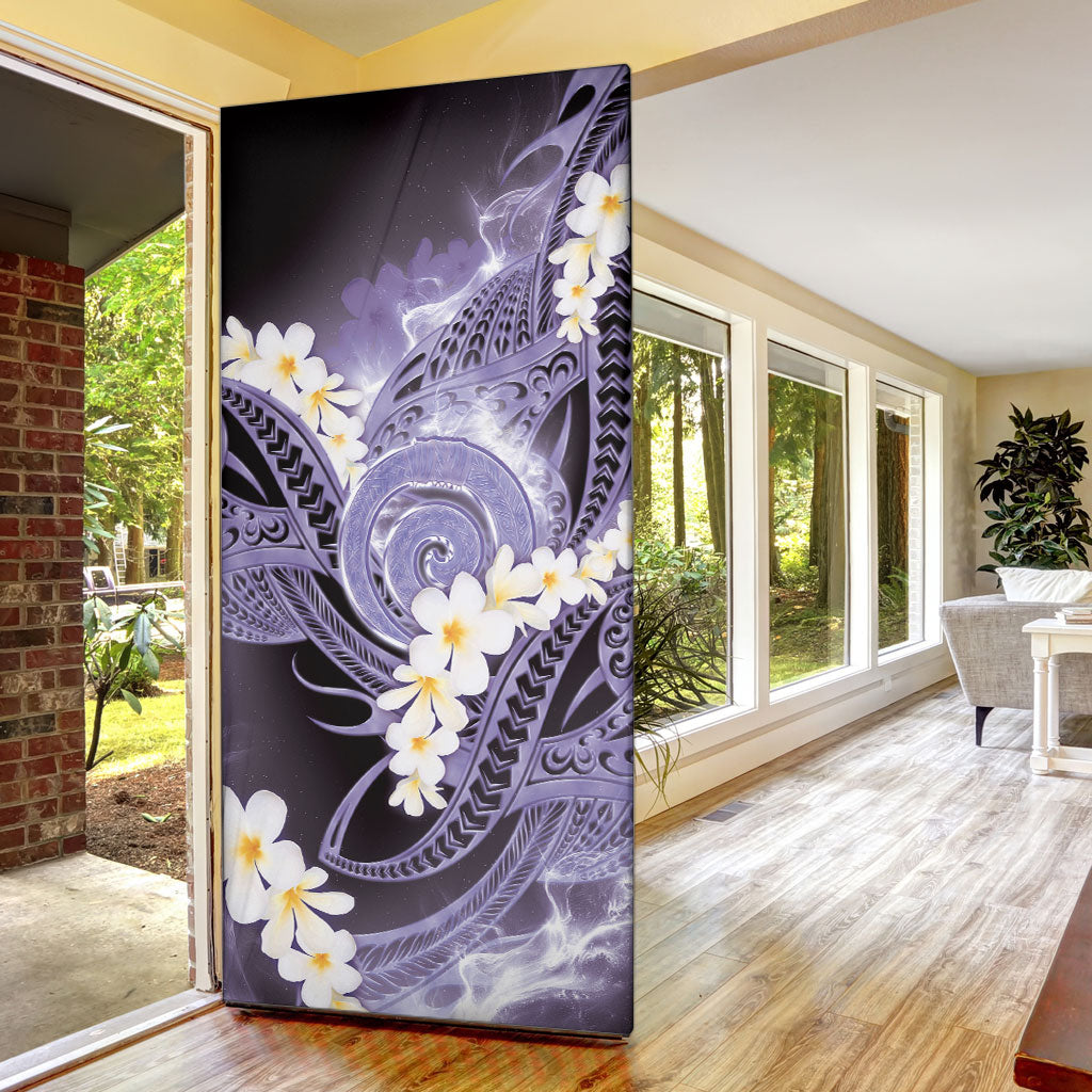 Piko Hawaiian Door Cover Purple Galaxy Spiral Plumeria Tribal Patterns DT05 - Polynesian Pride