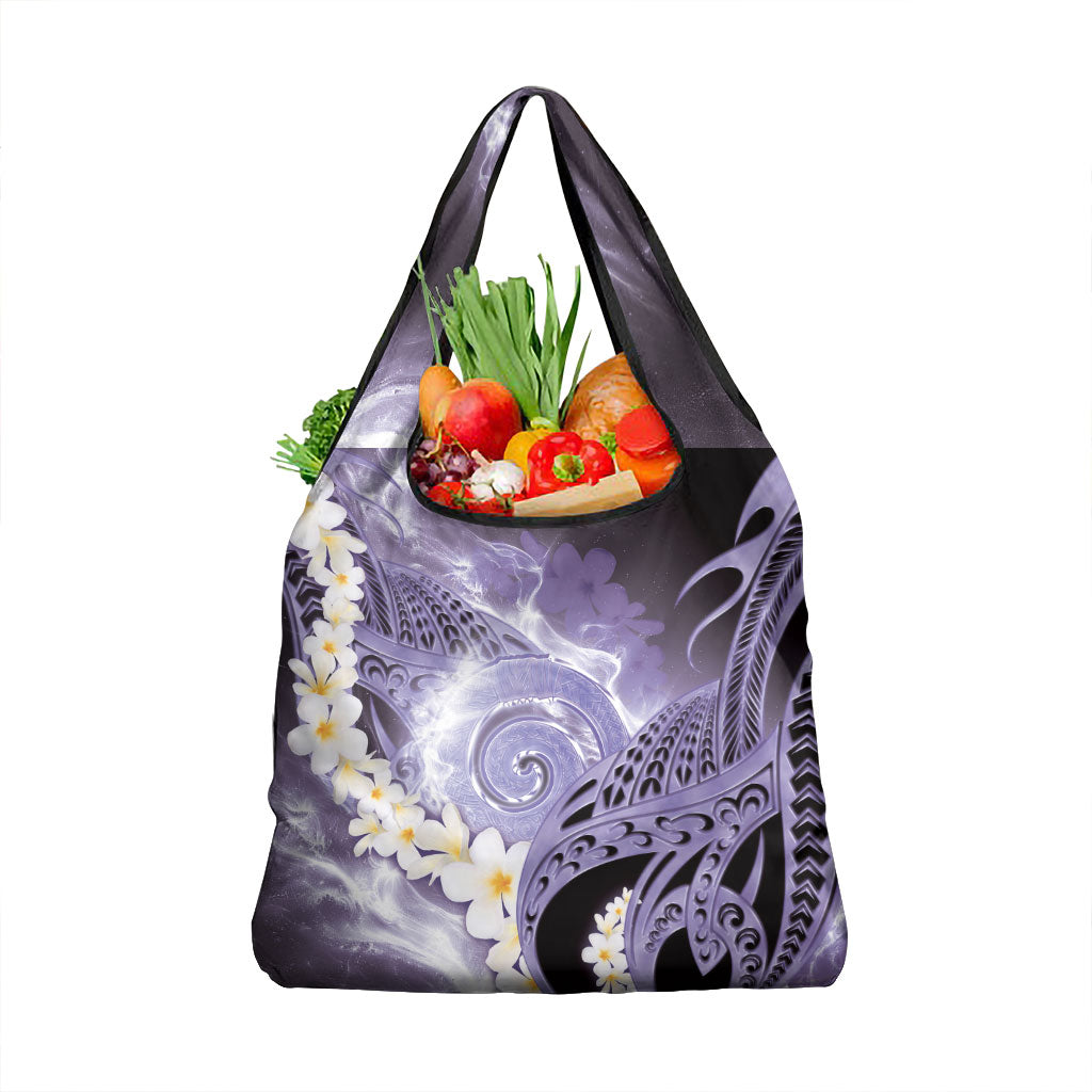 Piko Hawaiian Grocery Bag Purple Galaxy Spiral Plumeria Tribal Patterns DT05 1-pack One Size Purple - Polynesian Pride