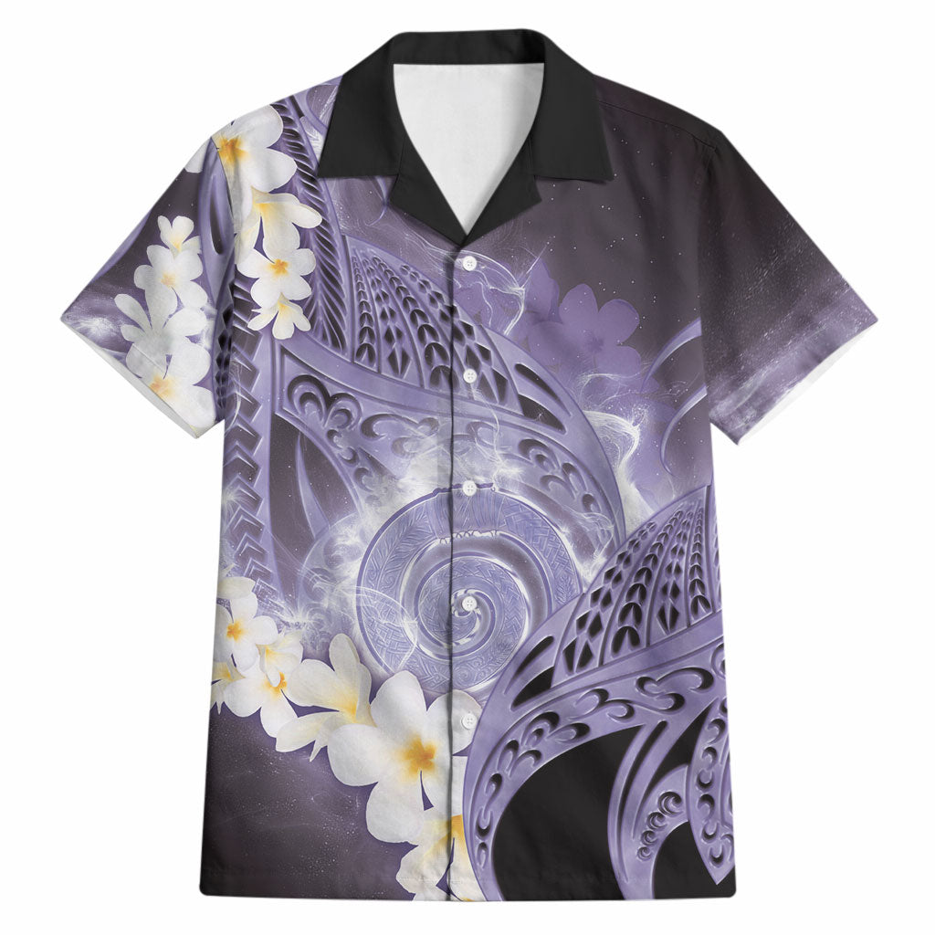 Piko Hawaiian Hawaiian Shirt Purple Galaxy Spiral Plumeria Tribal Patterns DT05 Purple - Polynesian Pride