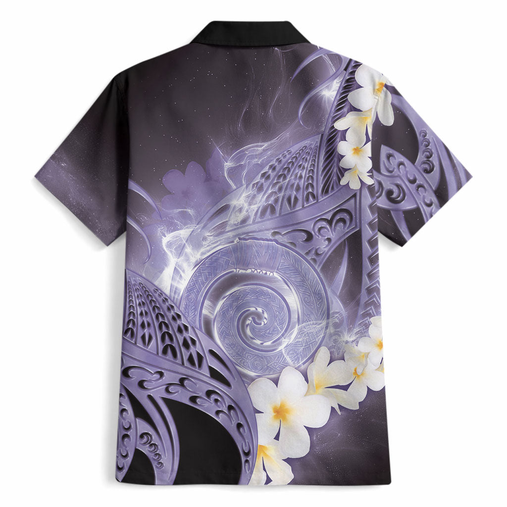 Piko Hawaiian Hawaiian Shirt Purple Galaxy Spiral Plumeria Tribal Patterns DT05 - Polynesian Pride