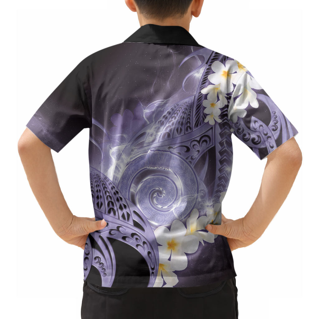 Piko Hawaiian Hawaiian Shirt Purple Galaxy Spiral Plumeria Tribal Patterns DT05 - Polynesian Pride