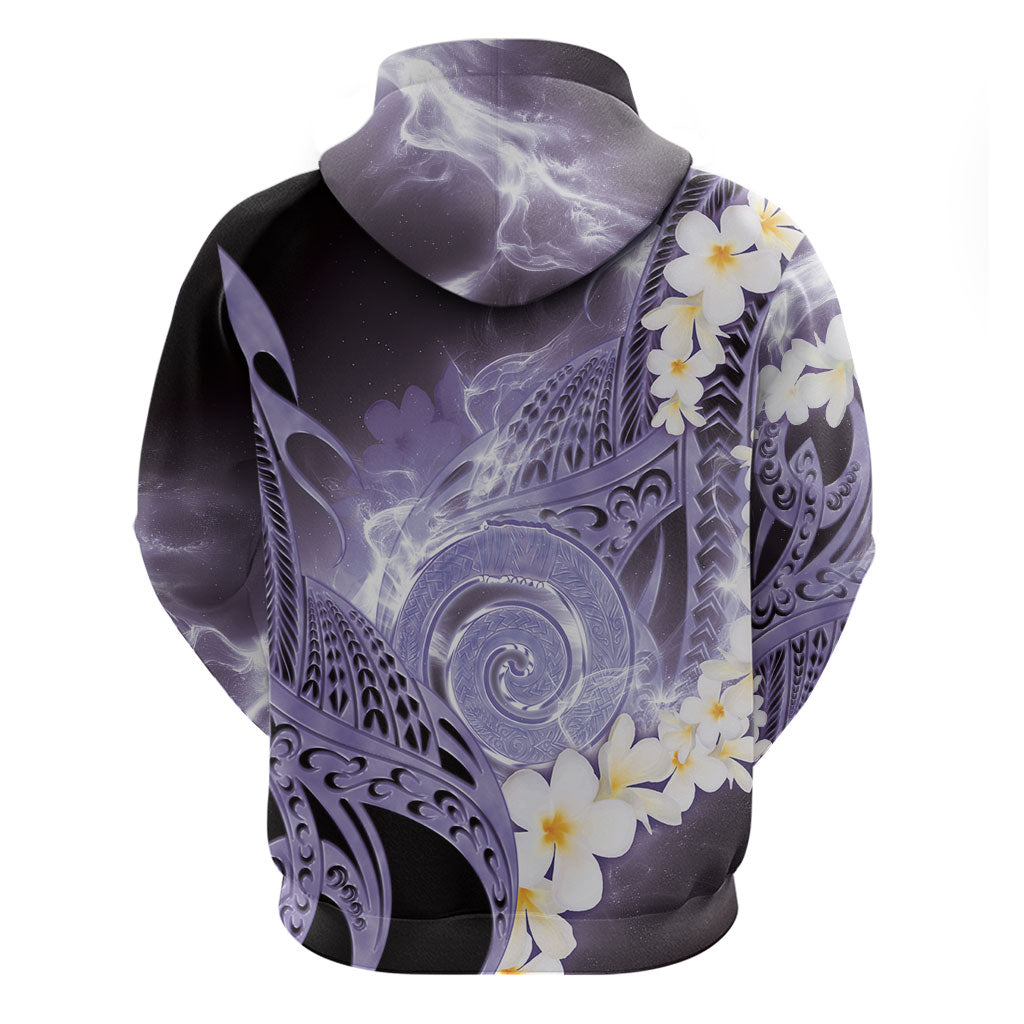 Piko Hawaiian Hoodie Purple Galaxy Spiral Plumeria Tribal Patterns DT05 - Polynesian Pride