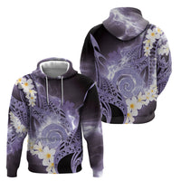 Piko Hawaiian Hoodie Purple Galaxy Spiral Plumeria Tribal Patterns DT05 - Polynesian Pride