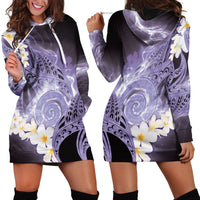 Piko Hawaiian Hoodie Dress Purple Galaxy Spiral Plumeria Tribal Patterns DT05 - Polynesian Pride