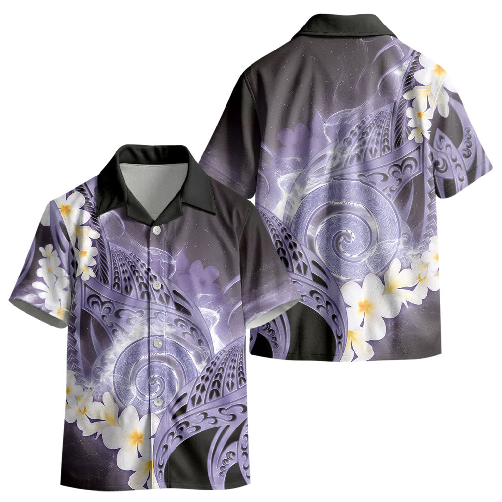 Piko Hawaiian Kid Hawaiian Shirt Purple Galaxy Spiral Plumeria Tribal Patterns DT05 - Polynesian Pride
