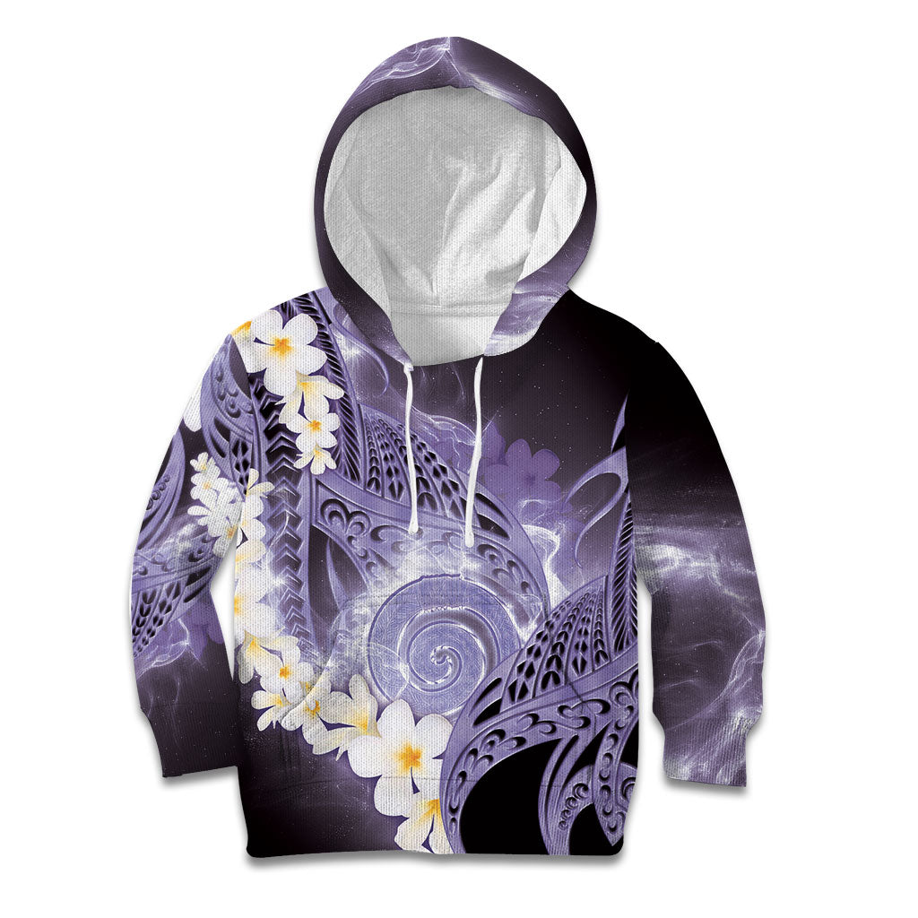 Piko Hawaiian Kid Hoodie Purple Galaxy Spiral Plumeria Tribal Patterns DT05 Hoodie Purple - Polynesian Pride