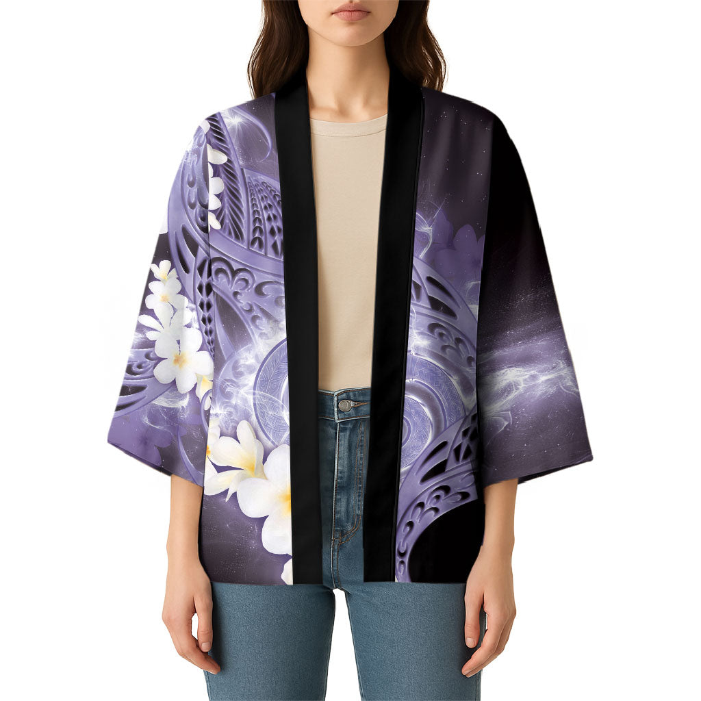 Piko Hawaiian Kimono Purple Galaxy Spiral Plumeria Tribal Patterns DT05 - Polynesian Pride