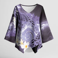 Piko Hawaiian Kimono Sleeve Blouse Purple Galaxy Spiral Plumeria Tribal Patterns DT05 Female Purple - Polynesian Pride