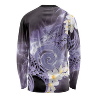 Piko Hawaiian Long Sleeve Shirt Purple Galaxy Spiral Plumeria Tribal Patterns DT05 - Polynesian Pride