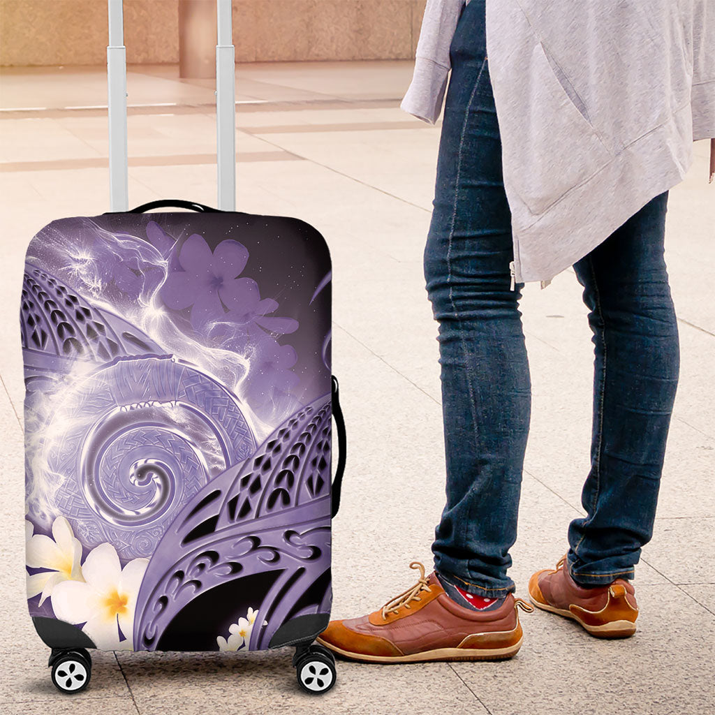 Piko Hawaiian Luggage Cover Purple Galaxy Spiral Plumeria Tribal Patterns DT05 Purple - Polynesian Pride