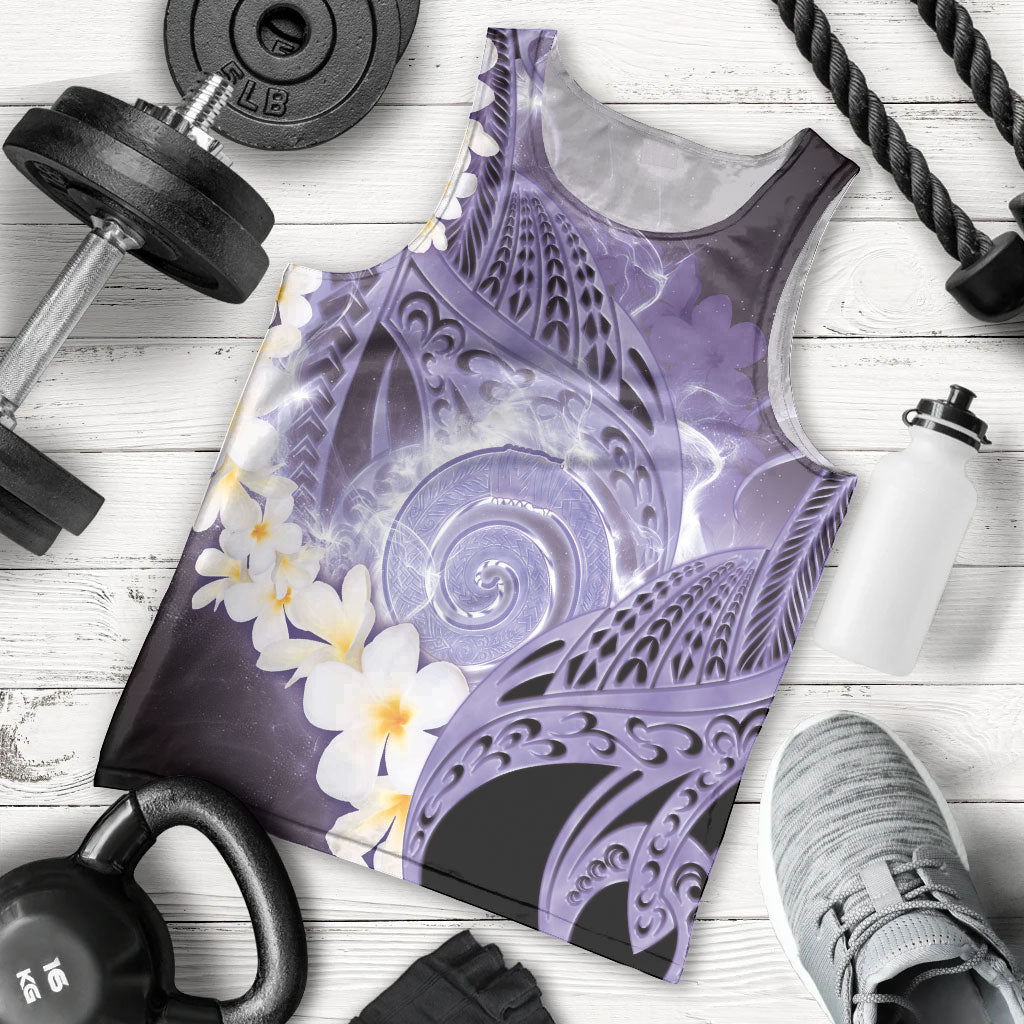 Piko Hawaiian Men Tank Top Purple Galaxy Spiral Plumeria Tribal Patterns DT05 - Polynesian Pride