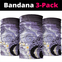 Piko Hawaiian Neck Gaiter Purple Galaxy Spiral Plumeria Tribal Patterns DT05 package One Size: 25*50cm Purple - Polynesian Pride