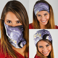 Piko Hawaiian Neck Gaiter Purple Galaxy Spiral Plumeria Tribal Patterns DT05 - Polynesian Pride