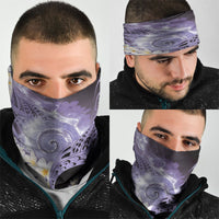 Piko Hawaiian Neck Gaiter Purple Galaxy Spiral Plumeria Tribal Patterns DT05 - Polynesian Pride