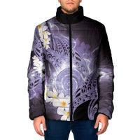 Piko Hawaiian Padded Jacket Purple Galaxy Spiral Plumeria Tribal Patterns DT05 Men Purple - Polynesian Pride