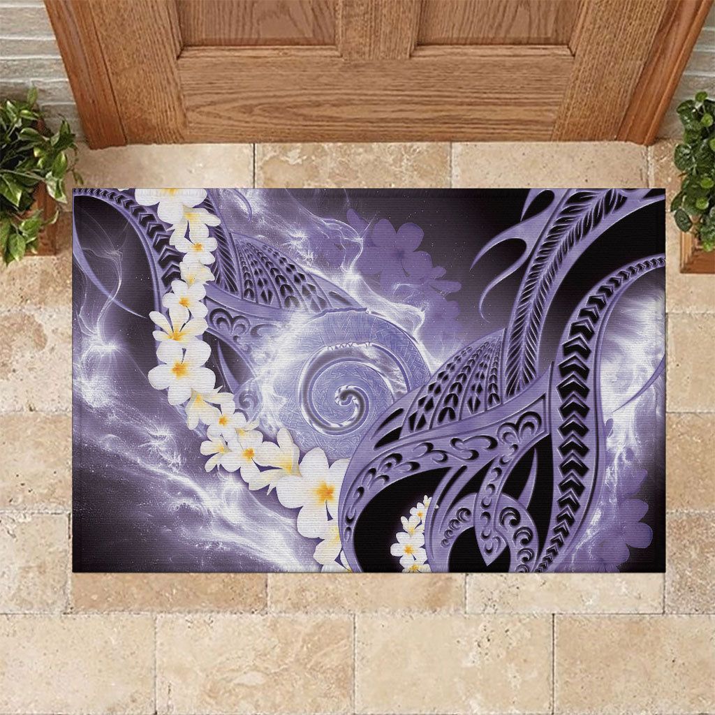 Piko Hawaiian Rubber Doormat Purple Galaxy Spiral Plumeria Tribal Patterns DT05 Purple - Polynesian Pride