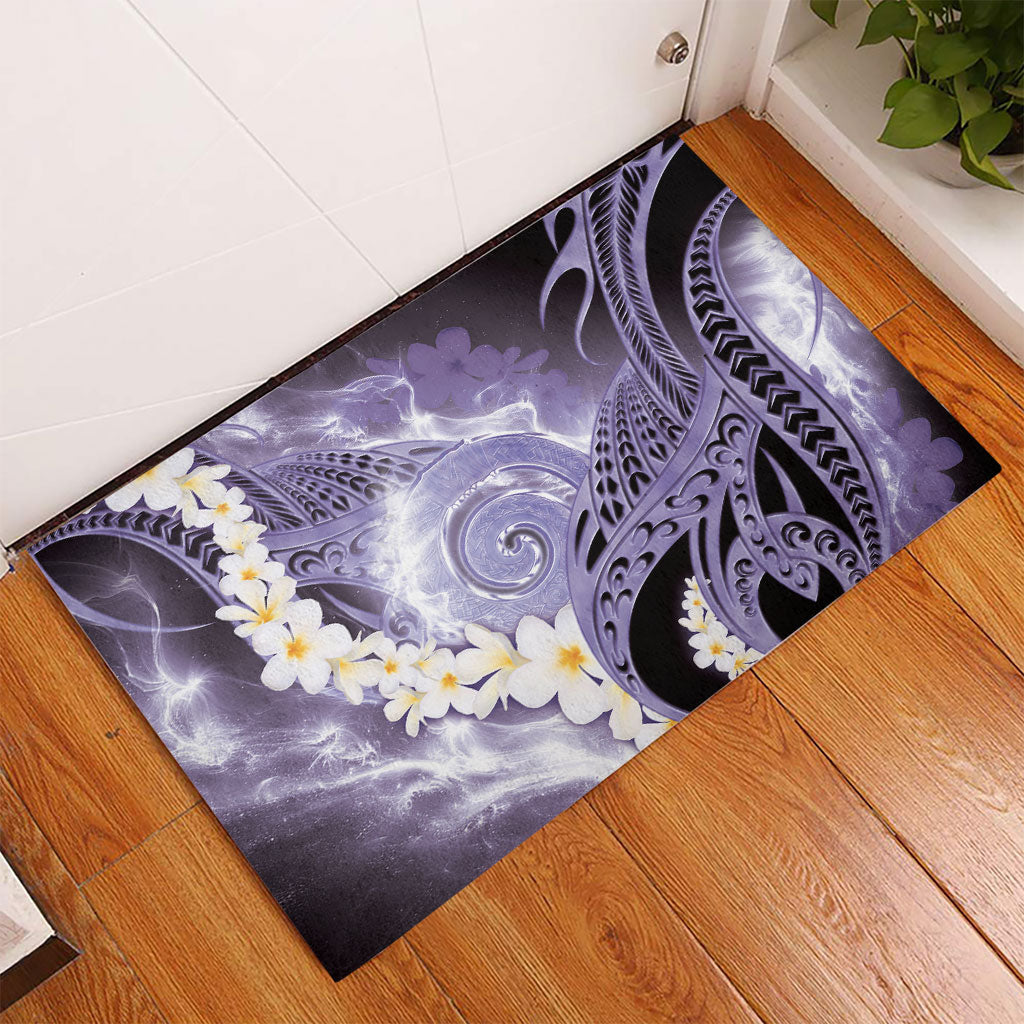 Piko Hawaiian Rubber Doormat Purple Galaxy Spiral Plumeria Tribal Patterns DT05 - Polynesian Pride