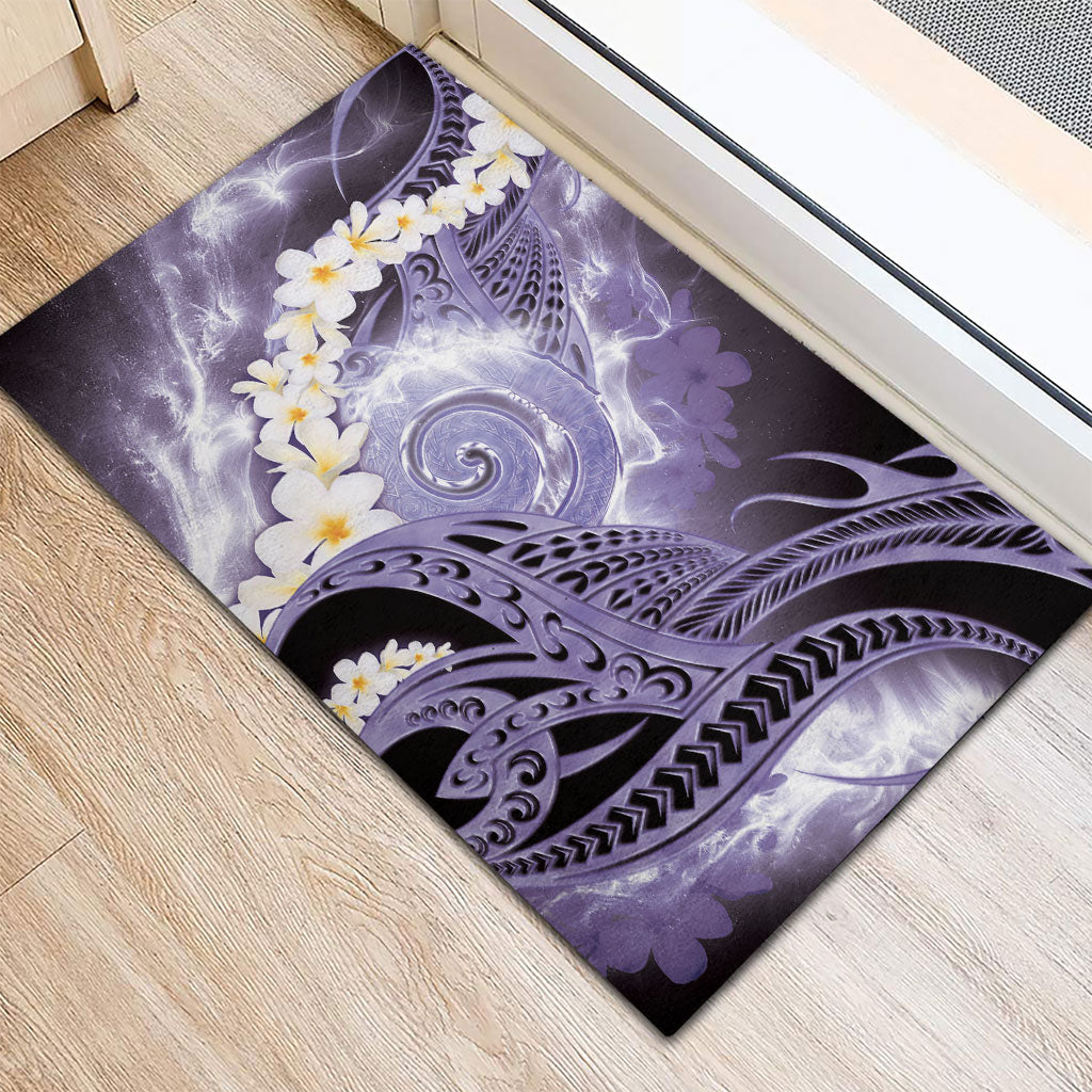 Piko Hawaiian Rubber Doormat Purple Galaxy Spiral Plumeria Tribal Patterns DT05 - Polynesian Pride