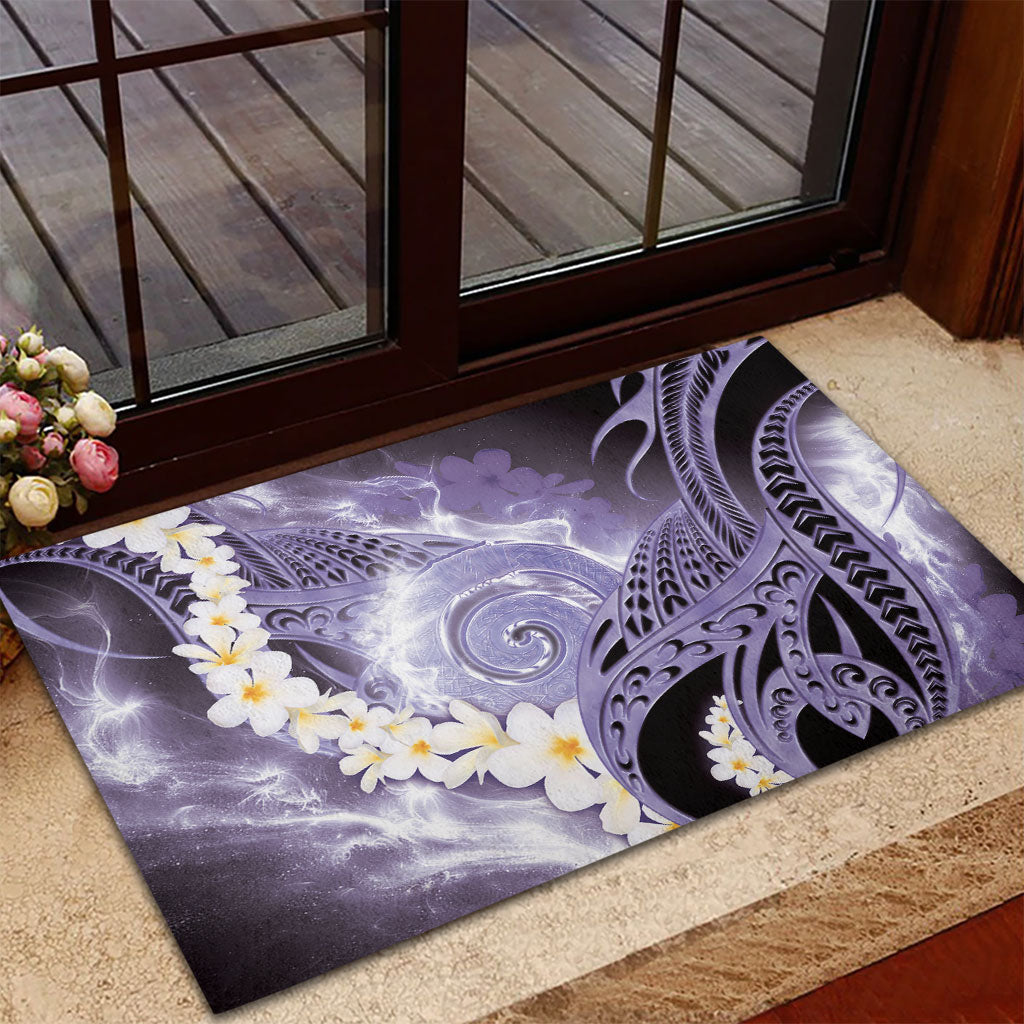 Piko Hawaiian Rubber Doormat Purple Galaxy Spiral Plumeria Tribal Patterns DT05 - Polynesian Pride