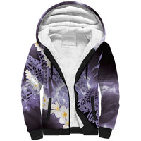 Piko Hawaiian Sherpa Hoodie Purple Galaxy Spiral Plumeria Tribal Patterns DT05 Unisex Purple - Polynesian Pride