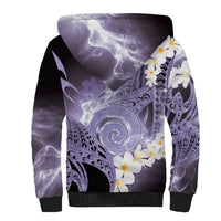 Piko Hawaiian Sherpa Hoodie Purple Galaxy Spiral Plumeria Tribal Patterns DT05 - Polynesian Pride