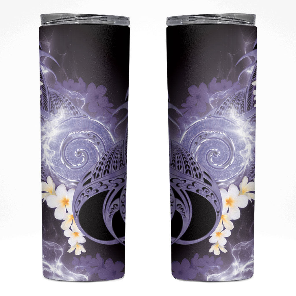 Piko Hawaiian Skinny Tumbler Purple Galaxy Spiral Plumeria Tribal Patterns DT05 Purple - Polynesian Pride
