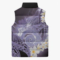 Piko Hawaiian Sleeveless Puffer Jacket Purple Galaxy Spiral Plumeria Tribal Patterns DT05 - Polynesian Pride