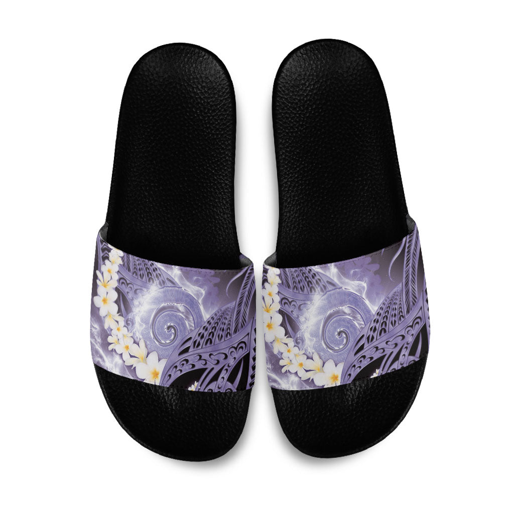 Piko Hawaiian Slide Sandals Purple Galaxy Spiral Plumeria Tribal Patterns DT05 Purple - Polynesian Pride