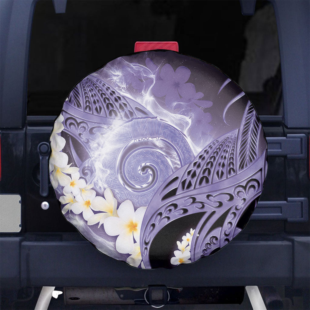 Piko Hawaiian Spare Tire Cover Purple Galaxy Spiral Plumeria Tribal Patterns DT05 No hole Purple - Polynesian Pride