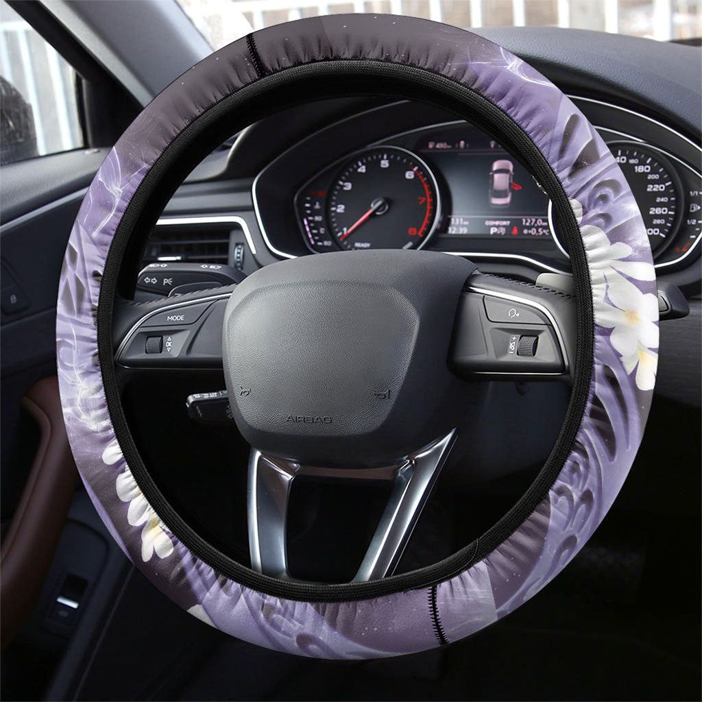 Piko Hawaiian Steering Wheel Cover Purple Galaxy Spiral Plumeria Tribal Patterns DT05 - Polynesian Pride