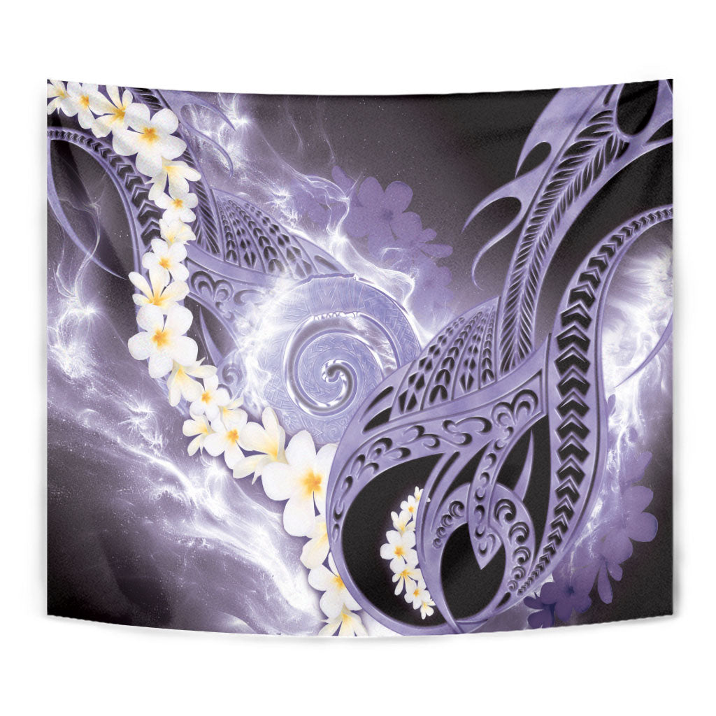 Piko Hawaiian Tapestry Purple Galaxy Spiral Plumeria Tribal Patterns DT05 - Polynesian Pride