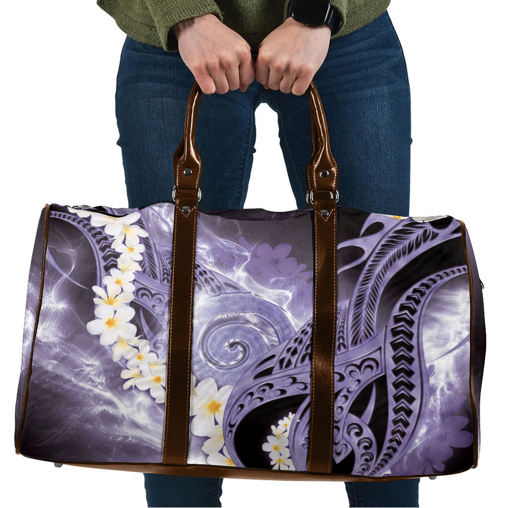 Piko Hawaiian Travel Bag Purple Galaxy Spiral Plumeria Tribal Patterns DT05 Purple - Polynesian Pride