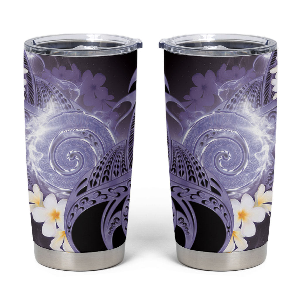 Piko Hawaiian Tumbler Cup Purple Galaxy Spiral Plumeria Tribal Patterns DT05 Purple - Polynesian Pride