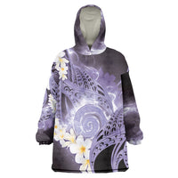 Piko Hawaiian Wearable Blanket Hoodie Purple Galaxy Spiral Plumeria Tribal Patterns DT05 One Size Purple - Polynesian Pride