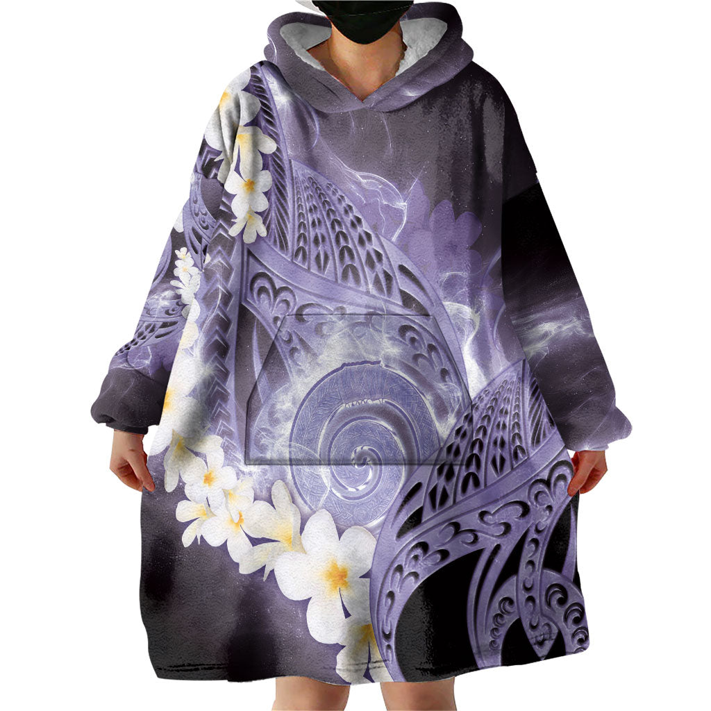 Piko Hawaiian Wearable Blanket Hoodie Purple Galaxy Spiral Plumeria Tribal Patterns DT05 - Polynesian Pride