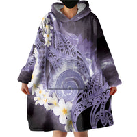 Piko Hawaiian Wearable Blanket Hoodie Purple Galaxy Spiral Plumeria Tribal Patterns DT05 - Polynesian Pride