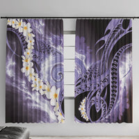 Piko Hawaiian Window Curtain Purple Galaxy Spiral Plumeria Tribal Patterns DT05 With Hooks Purple - Polynesian Pride