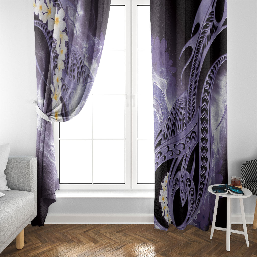 Piko Hawaiian Window Curtain Purple Galaxy Spiral Plumeria Tribal Patterns DT05 - Polynesian Pride