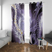 Piko Hawaiian Window Curtain Purple Galaxy Spiral Plumeria Tribal Patterns DT05 With Grommets Purple - Polynesian Pride