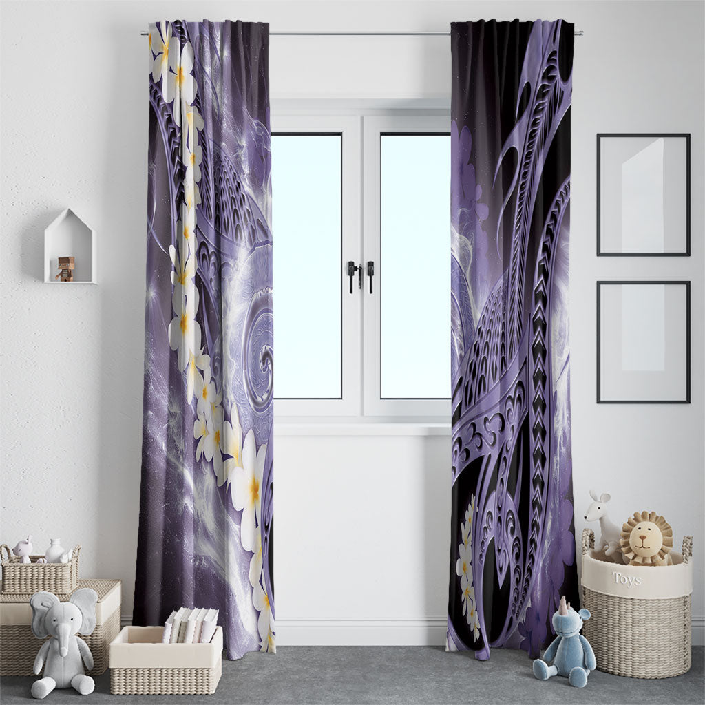 Piko Hawaiian Window Curtain Purple Galaxy Spiral Plumeria Tribal Patterns DT05 - Polynesian Pride