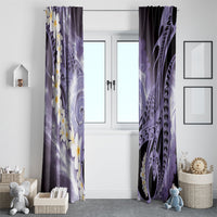 Piko Hawaiian Window Curtain Purple Galaxy Spiral Plumeria Tribal Patterns DT05 - Polynesian Pride