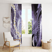 Piko Hawaiian Window Curtain Purple Galaxy Spiral Plumeria Tribal Patterns DT05 - Polynesian Pride