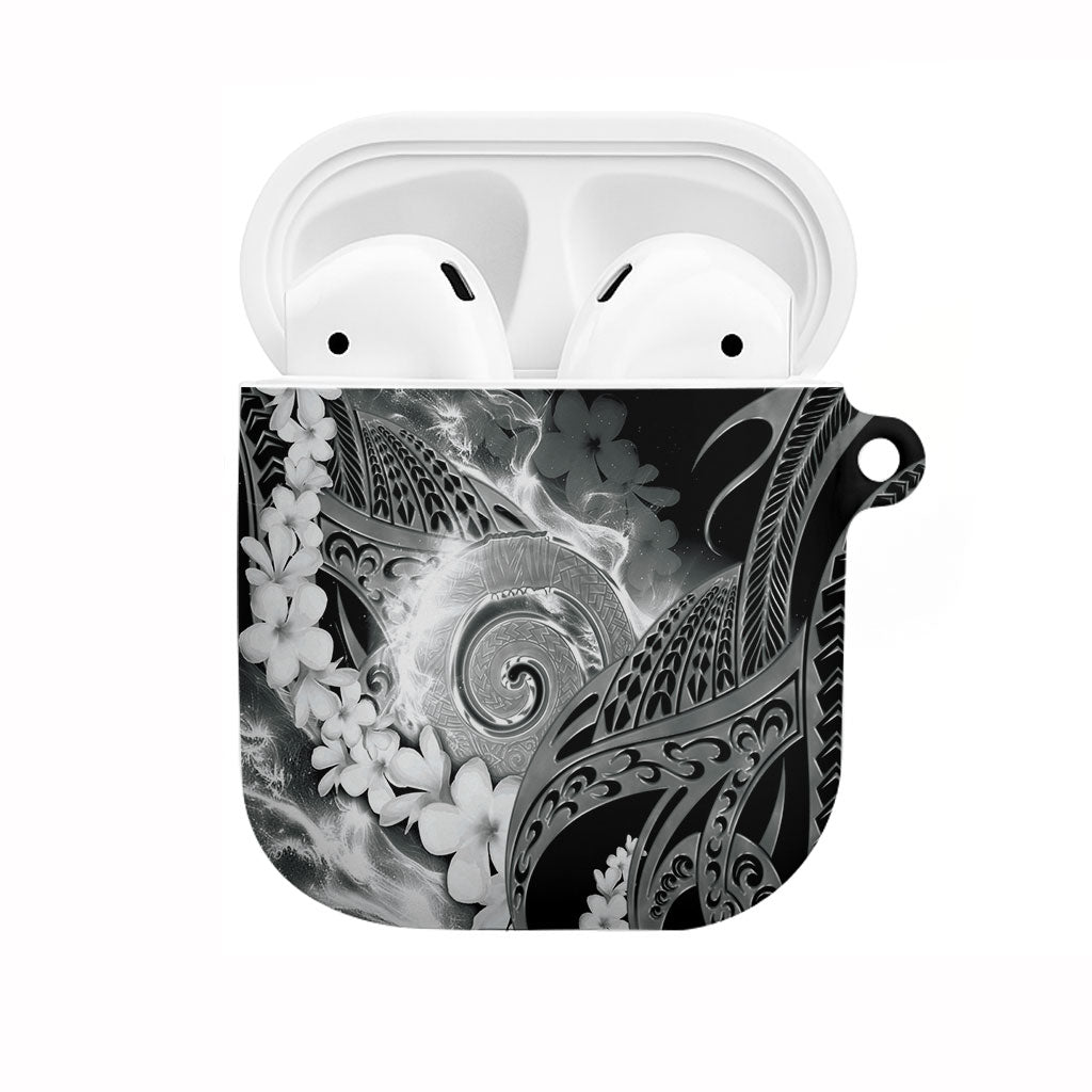 Piko Hawaiian AirPods Case Monochrome Galaxy Spiral Plumeria Tribal Patterns DT05 Black - Polynesian Pride