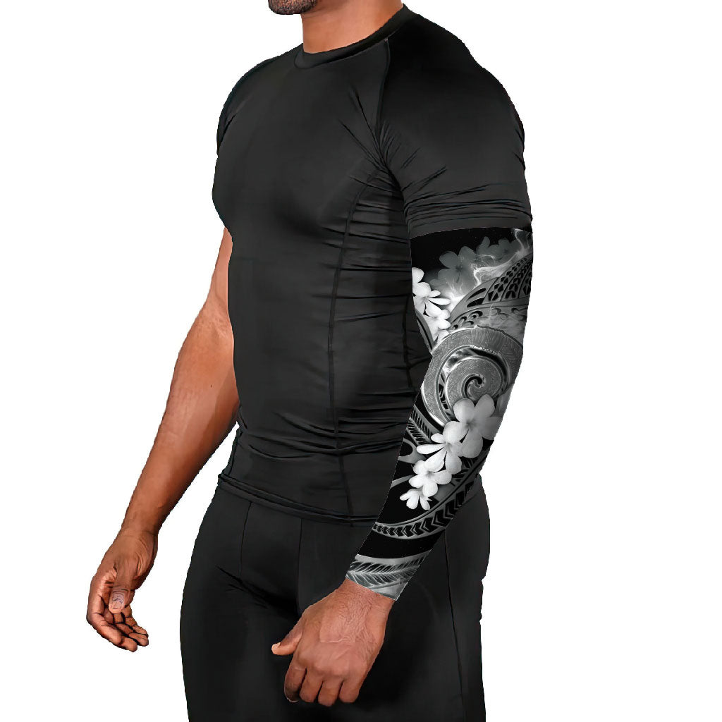 Piko Hawaiian Arm Sleeves Monochrome Galaxy Spiral Plumeria Tribal Patterns DT05 - Polynesian Pride