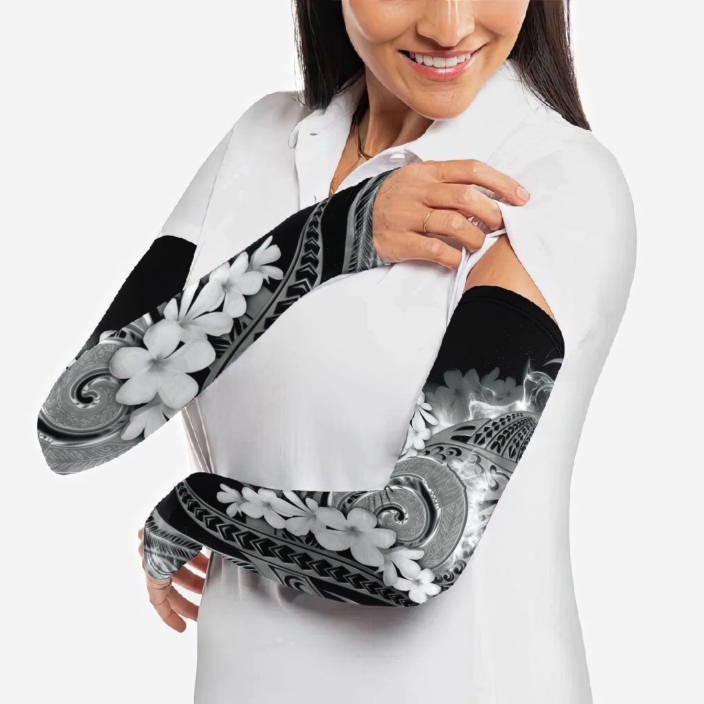 Piko Hawaiian Arm Sleeves Monochrome Galaxy Spiral Plumeria Tribal Patterns DT05 - Polynesian Pride