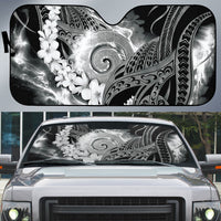 Piko Hawaiian Auto Sun Shade Monochrome Galaxy Spiral Plumeria Tribal Patterns DT05 Black - Polynesian Pride