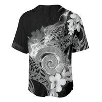 Piko Hawaiian Baseball Jersey Monochrome Galaxy Spiral Plumeria Tribal Patterns DT05 - Polynesian Pride