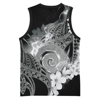 Piko Hawaiian Basketball Jersey Monochrome Galaxy Spiral Plumeria Tribal Patterns DT05 - Polynesian Pride