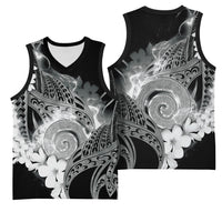 Piko Hawaiian Basketball Jersey Monochrome Galaxy Spiral Plumeria Tribal Patterns DT05 - Polynesian Pride